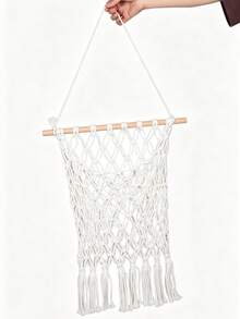 1pc Macrame Wall Hanging Storage Organizer - Handmade Rope Nursery Storage Bag For Plush Dolls And Baby Essentials, Suitable For Nursery - Storage Mesh Bag - View 5