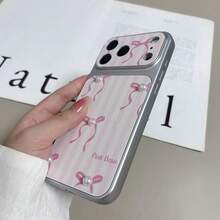 1 pieza Funda de teléfono a prueba de golpes con textura de aerosol mate de TPU, decoración de lazo a rayas colorido, compatible con iPhone 15/15 Pro/15 Plus/15 Pro Max/16/16 Pro/16 Plus/16 Pro Max/17 Pro Max - Multicolor - Ver 3