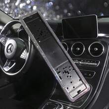 1 Peça Moldura de Placa de Licença em Aço Inoxidável com Strass e Lantejoulas, Tamanho Universal Russo, Adequada para Carros, Caminhões e SUVs, Acessório de Carro Feminino da Moda, Resistente à Ferrugem e Fácil de Instalar, Decoração de Carro Premium, Presente de Aniversário Ideal - multicolorido - Visão 12