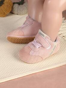 1 par de zapatos unisex para bebé, diseño de bloques de color, zapatos deportivos versátiles, zapatos para caminar, adecuados para primavera y otoño - Rosa - Ver 3