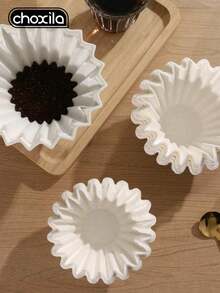 choxila 50/100 buah Filter Kopi Putih/Cokelat, Filter Kertas Berbentuk Kerucut Mudah Digunakan, Desain Filter Kopi yang Diperbarui, Filter Kopi Keranjang Dasar, Kertas Filter Kopi untuk Alat Seduh Kopi Tuang - kertas saring kopi - View 8