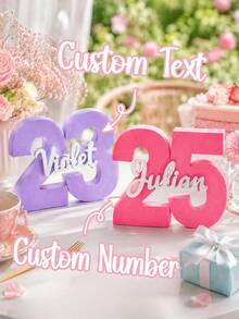 Soporte de Pantalla Digital Impreso en 3D Personalizado: Números y Texto Personalizables, Múltiples Opciones de Color Disponibles. Cada Pieza Está Hecha a Mano Utilizando Materiales de Impresión 3D de Alta Calidad. Perfecto para Cumpleaños, Bodas y Otras Ocasiones - Multicolor - Ver 1