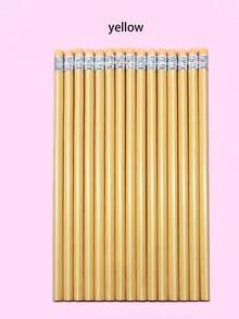 Conjunto de 50/30/20/10/5 lápis de desenho triangulares de madeira com borracha, ideais para escrita, desenho e uso educacional, perfeitos para escolas e professores. Disponível em diversas cores. - Multicolorido - Ver 36