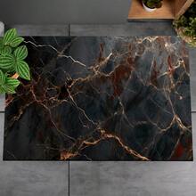 1pc, Home Decor, Marble Pattern Print, Diatom Mud Carpet, Easy To Clean, 3D Print Rectangular, Suitable For Entrance, Living Room, Kitchen, Bedroom, Hallway, Bathroom, Laundry Room - Polyester Carpet, Suitable For Indoor And Outdoor Home Decor - Multicolor - View 6