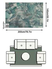 1件式地板墊地毯（地毯、區域地毯、浴室墊、浴室地毯、門墊、走廊墊），北歐風時尚抽象線條大理石圖案 - 柔軟仿喀什米爾地毯，適用於浴室、廚房、玄關、走廊、床邊、客廳、臥室等，四季皆可用且可水洗的地板墊，居家裝飾 - 彩色 - 查看 18