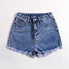 Pantalones cortos vaqueros casuales, estilo minimalista para uso diario - Lavado ligero - Ver 11