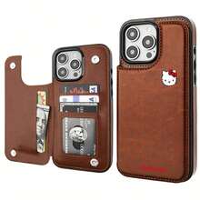 SANRIO    Funda tipo carteraCuero sintético for iPhone5/iPhone16Pro/iPhone17Pro/iPhone14ProMax/iPhone12/iPhone13/iPhone17ProMax/iPhoneAir/iPhone14/iPhone13Pro/iPhone15Pro Funda tipo cartera Sanrio con tarjeteroFunda para móvil con Sanrio y tarjeteroFunda Hello Kitty tipo cartera con bolsillo - Funda tipo cartera - negro - Ver 3