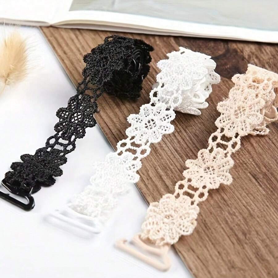 1. Lace Flower Decorated Bra Straps, Adjustable Multi-Functional Non-Slip Straps, Suitable For Women's Lingerie And Bra Accessories
