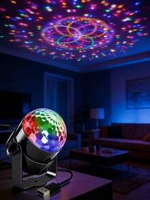 USB Powered Disco Ball Light With Remote Control RGB LED Party Light, Magic Strobe Light, Flashing Indoor DJ Lighting Suitable For Various Room Types - Multi-color light - View 6