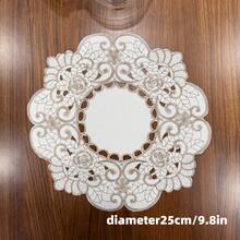 4pcs Embroidered Floral Placemats, French Romantic Polyester Fiber Suitable For Dining Table, Coffee Table, Tea Table, Daily Home Decor, Wedding, Party And Holiday - White - View 5