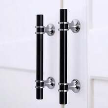 10pcs Premium Stainless Steel Handles - Vintage Style, Suitable For Cabinets, Drawers And Sliding Doors, Durable, Brushed Metal Finish - Black - View 1