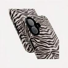 Zebra Fur Phone Case Compatible With IPhone 17 16 15 14 13 12 11 Pro Max - Black - View 2