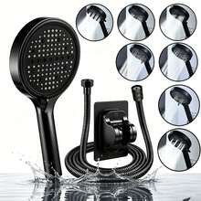 8 Spray Modes High Pressure Handheld Shower Head Set, Matte Black Detachable Shower Head, Equipped With 59 Inch Stainless Steel Hose And Adjustable Wall Mount Bracket, Anti-Clogging Nozzles, Suitable For Bathroom, RV And Pet Bathing - Shower Head - View 1