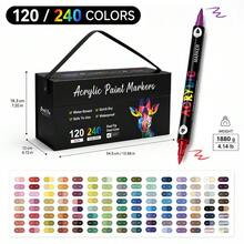 1pc 24/48/72/96/120/168/192/240 Colors Dual-Tip Dual-Color Marker Pen, Acrylic Paint Pen For Glass Painting, Layering Colors, Art Students & Professionals - Multicolor - View 17