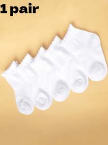 1/5Pairs Kids Crew Socks, Ruffle Mesh Breathable School Uniform Socks For Boys Girls - Multicolor - View 7