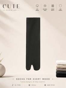 1/3 Pairs Japanese Style Split Toe Socks For Men, All Season Thin Breathable Toe Socks, Black, Unisex - Multicolor - View 25