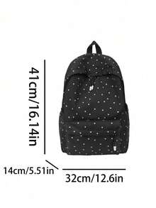 Vintage Polka Dot Girls Backpack | Red Nylon Daily Backpack, Adjustable Shoulder Straps & Multi-Pocket Design | School/Commute/Travel - Multicolor - View 4