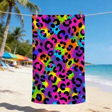 1 buah Handuk Pantai Motif Leopard Klasik, Handuk Kolam Renang Mikrofiber Tahan Pasir, Cepat Kering, dan Menyerap Air, Motif Hewan, Ringan, Aksesori Pantai untuk Perjalanan Musim Panas, Berenang, dan Perjalanan. - G - View 9