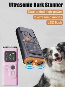 New Ultrasonic Dual-Head Dog Repeller, Portable Dog Trainer, Anti-Barking Device, With 2 Different Ultrasonic Modes, High-Power LED Flashing Light, Suitable For Various Dog Breeds, Effectively Stimulates Dog's Hearing To Make Them Feel Afraid - Multicolor - View 2