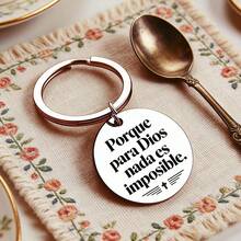 1pc Spanish Inspired Keychain, Religious Quote, Believer Gift, Perfect Gift, With Ring Clip Accessory, Suitable For Men And Women - D - View 3