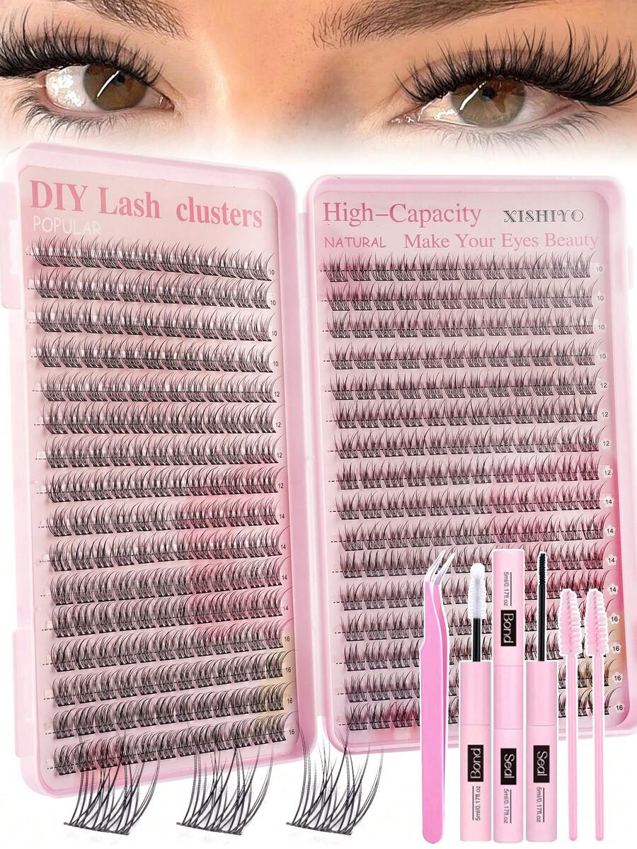 384片單根接睫毛，睫毛托盤，簇裝假睫毛，DIY居家接睫毛，單根假睫毛，自然款對比濃密款，美感風格