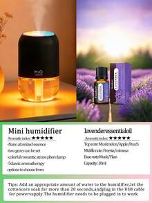 3pcs 180ml Bedroom Humidifier, Dual Working Modes, Colorful Night Light, Quiet Fine Mist Spray, Multi-Function Home Air Purifier, Mini Essential Oil Diffuser, Suitable For Essential Oils, Black, White And Pink Optional, Suitable For Home Indoor - Multi-fragrant - View 14