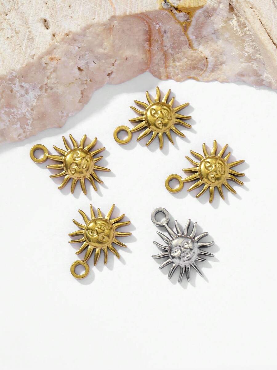 10PCS/20PCS Vintage Sun Face Pendant Bracelet Gold Plated Delicate Chain Bracelet For Women Boho Jewelry - Mini Sun - View 1