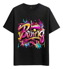 Tshirt Muscle Freaks Boxing Graffiti Estilo De Boxeo Grafiti - Negro - Ver 1