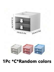 1pc White Cosmetic Storage Box With Drawer Dividers, Multi-Functional Desktop Organizer, Stationery Storage Box, Pen Holder, Cosmetic Display Rack, Skincare Storage Box, Suitable For Office, Bathroom, Study, Vanity, Desktop Organizer - Multicolor - View 14