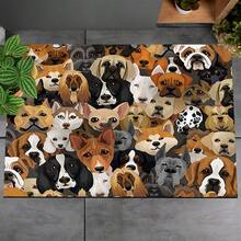 1pc, Home Decor, Puppy Pattern Print, Diatomaceous Earth Rug, Easy To Clean, 3D Print Rectangular, Suitable For Doorway, Living Room, Kitchen, Bedroom, Hallway, Bathroom, Laundry Room - Polyester Rug, Suitable For Indoor And Outdoor Home Decor - Multicolor - View 6