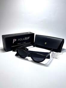 POLASUP New Cross-Border Retro TR90 Plug-In Temple Cat Eye Frame European & American Fashion Cool Vintage Cat Eye Small Frame Polarized Sunglasses For Women, Fashion Accessory Glasses With Free PU Glasses Case - Multicolor - View 1