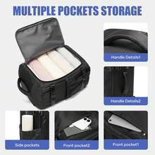 40*30*20cm Travel Vacuum Compression Backpack, With Portable Pump, 35L Handheld Vacuum Sealed Travel Bag With Vacuum System, Transparent Compression Bags, Packing Cubes, Multi-Pockets, Airline Approved Size, Practical Outdoor Commuter Student Backpack, Multiple Colors Available - Multicolor - View 4
