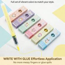 Holiday Greeting Card Postcard Glue Pen, Direct Liquid Quick-Dry Dot Glue Pen For Scrapbooking, Multi-Functional Portable Liquid Student DIY Card Handmade Pen-Style Glue - Multicolor - View 2