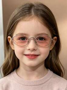 1 Pair Oval Metal Colorful Casual Beach Glasses For Kids & Teens - Multicolor - View 2