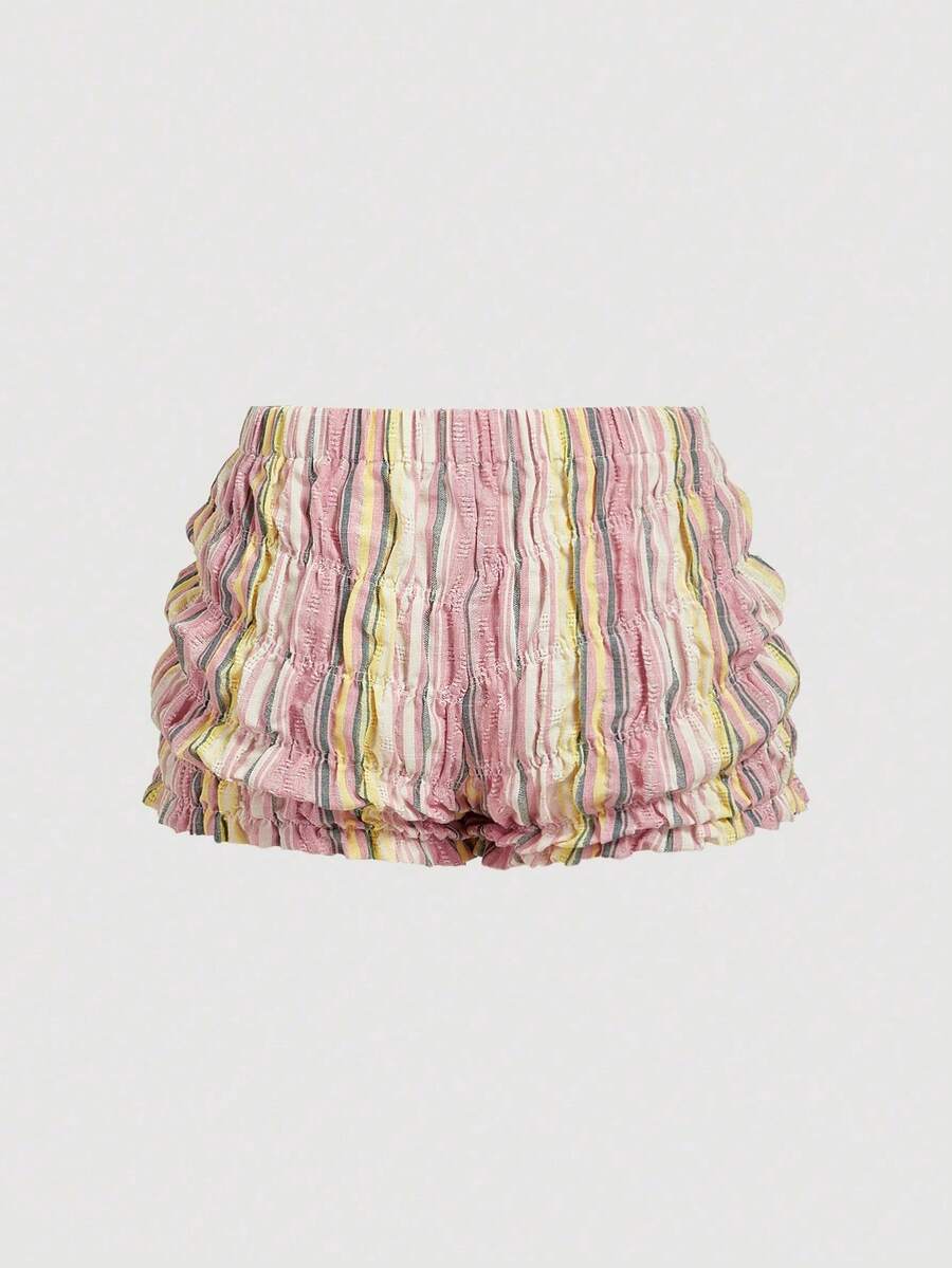 Shorts fruncidos kawaii con lazo: disfraz sexy de diablita, pantalones bombachos, conjunto para mujer. - Multicolor 2 - Ver 1