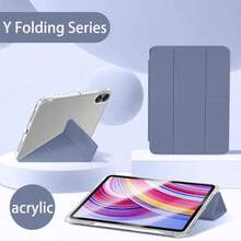 Casing Tablet Generasi ke-11, Casing Pelindung A16, Fitur Tidur/Bangun Cerdas, Penyangga Lipat Y Multi-Sudut, Tempat Pensil, Pelat Belakang Akrilik Bening, Ramah Kulit, Kompatibel dengan iPad Generasi ke-10 - Abu lavender - View 2