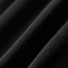 WNS  MOD Vestido de cuello alto negro con mangas acampanadas de malla de contraste y cuello de corbata - Azul - Ver 6