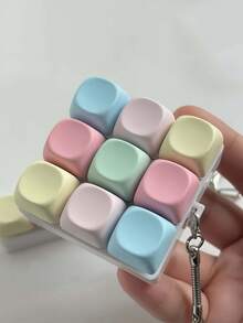 1pc Keychain Nine-Key Macaron-Colored Russian Stress Relief Keychain Pendant, Keychain Fidget Toy With Fingertip Press Attachment, Block Fidget Nine-Key Mechanical Pendant, Stress Relief Toy Keychain Pendant With Fingertip Press Toy Keys. - Multicolor - View 14