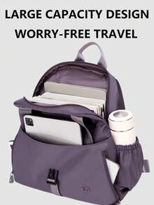 Sac à dos décontracté en nylon anti-vol pour femmes; Sac de navette multifonctionnel quotidien; Sac de voyage léger à poches multiples; Sac d'école minimaliste grande capacité; Sac à dos pratique, convient aux étudiants, infirmières, enseignants, professionnels des affaires, voyages, vacances, déplacements professionnels, trajets quotidiens, shopping, bureau, rendez-vous, randonnée, entraînement, travail, cadeaux d'anniversaire, cadeaux de fête, - Multicolore - Voir 8