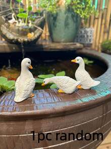树脂鸭子动物摆件，家居、花园、庭院、户外小型庭院微景观装饰工艺品 - 動物 - 查看 8