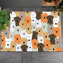 1pc, Home Decor, Dog Pattern Print, Diatom Mud Rug, Easy To Clean, 3D Print Rectangular, Suitable For Doorway, Living Room, Kitchen, Bedroom, Hallway, Bathroom, Laundry Room - Polyester Rug, Suitable For Indoor And Outdoor Home Decor - Multicolor - View 6
