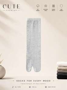 1/3 Pairs Japanese Style Split Toe Socks For Men, All Season Thin Breathable Toe Socks, Black, Unisex - Multicolor - View 20