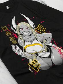 Camiseta Uni Rabbit Hero Mirko Rumi Usagiyama Miruko BNHA MHA Hirt All Size. JPG - Negro - Ver 2