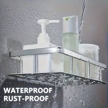 No-Drill Bathroom Shower Caddy, Wall-Mounted Rust-Proof Corner Shower Rack, Large Capacity Luxury Bathroom Kitchen Storage Rack - No-Drill Wall-Mounted Bathroom Storage Rack, Convenient For Access And Organization, Suitable For Kitchen And Home, Store Toiletries, Cosmetics And Miscellaneous Items - Multiple Styles - View 9