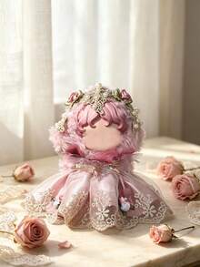 1pc Pearl Lace Dress Set, Suitable For BJD Dolls, Back To School Gift, Birthday/Holiday Gift [Dress Only] - Pink - View 1