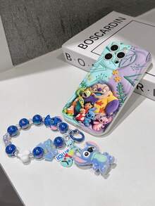 Disney Has Authorized, Phone Case - Chain Set, The Stitch Lilo & Stitch 3D Phone Case Plus A Silicone 3D Stitch Bracelet With Metallic Ring Removable Bracelet, Stitch And Angel Pattern, Compatible With Iphone17/16/15/14/13/12/11/XS/XR/X Plus Pro Max, A Stylish Cartoon Phone Case, The Perfect Gift Choice, Phone Protection, Durable Phone Cover, Great Gift For Friends And Family. - trắng - Xem 5