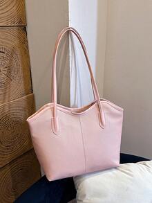 Large Capacity Handbag For Women, New Arrival Minimalist Commuter Shoulder Tote Bag - Pink - View 7