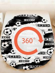 2/3PCS Boys Soccer Themed Fitted Sheet, Black & White Football Champ Pattern Bedding Set For Kids Teens, Soft Microfiber Kids Bed Sheet Set With Deep Pocket 90x190cm - Multicolor - View 7