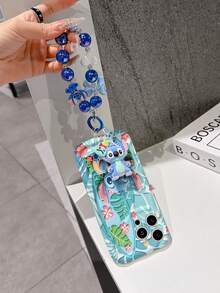 Disney Has Authorized, Phone Case - Chain Set, The Stitch Lilo & Stitch 3D Phone Case Plus A Silicone 3D Stitch Bracelet With Metallic Ring Removable Bracelet, Stitch And Angel Pattern, Compatible With Iphone17/16/15/14/13/12/11/XS/XR/X Plus Pro Max, A Stylish Cartoon Phone Case, The Perfect Gift Choice, Phone Protection, Durable Phone Cover, Great Gift For Friends And Family. - 白色 - 查看 3
