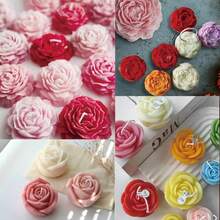 3 piezas Molde de silicona para vela perfumada con aroma floral DIY Crisantemo Peonía Plumeria Molde para difusor de piedra de yeso perfumada Decoración del hogar Adorno para decoración festiva - Blanco - Ver 5